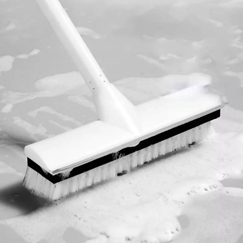 YOREDE Adjustable Floor Cleaning Brush Long Handle Bristle Brush For Washing Floor With Scraper Multifunction Home Cleaning Tool