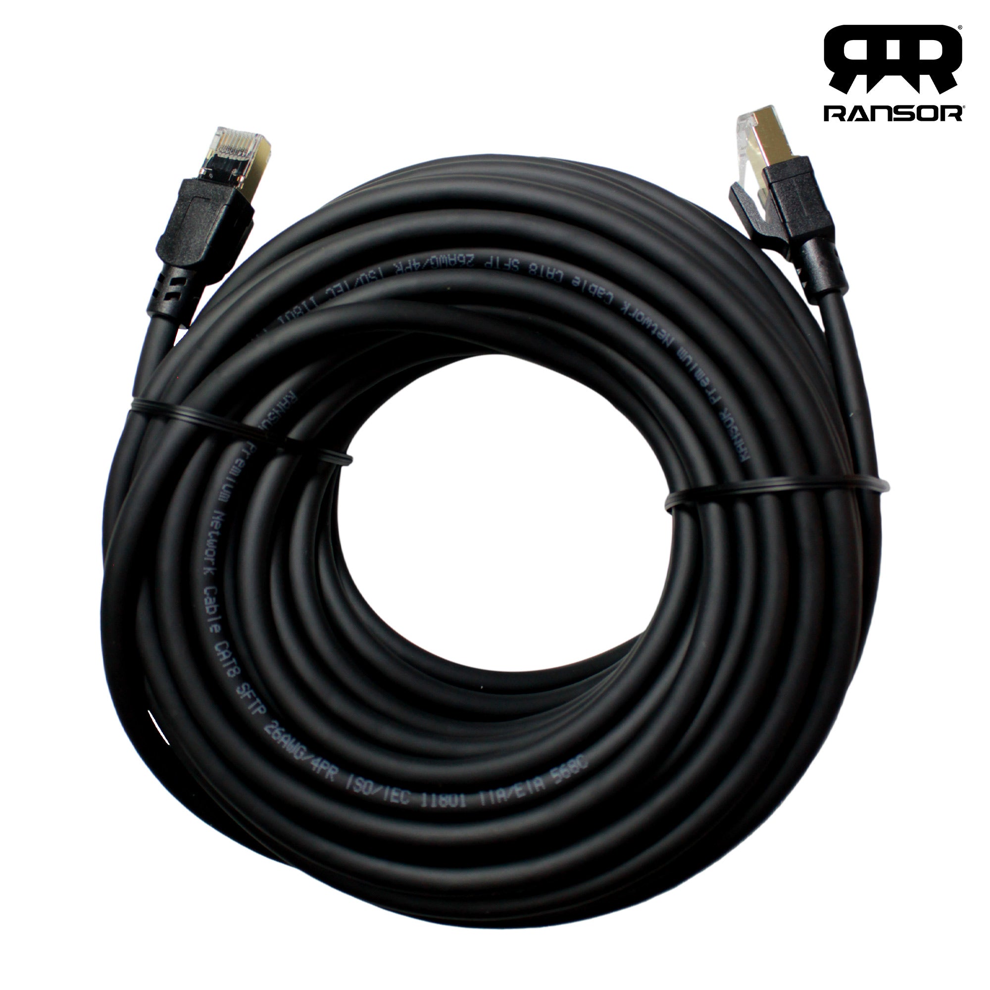 Ransor® Cat8 15m 49ft Premium Ethernet Cable Black