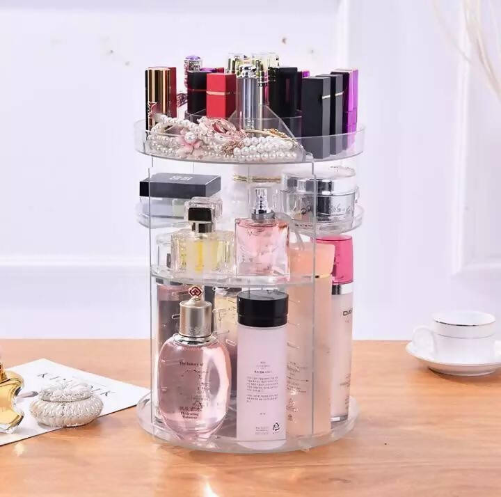 Clear Makeup Organizer Rotatable Cosmetic Jewelry Storage Holder