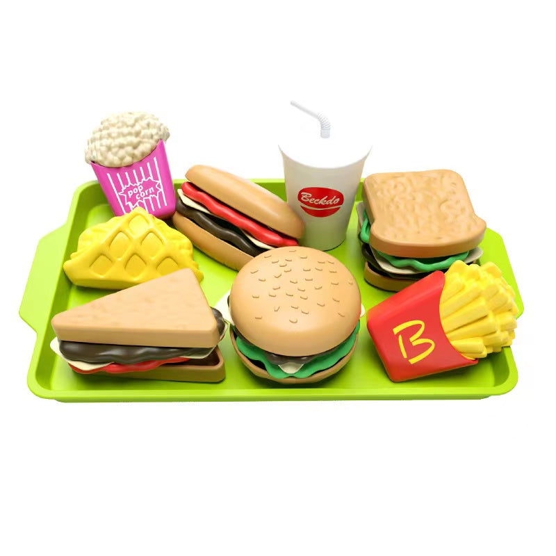 Play House Mini Burger And Fries Set Simulation Food Toys For Kids