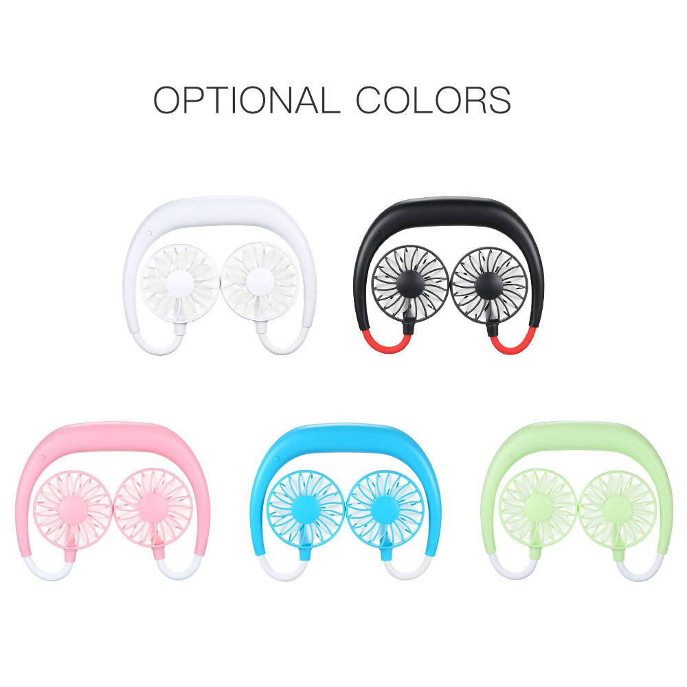 مروحة محمولة يمكن ارتداؤها للسفر في الهواء الطلق ، مروحة تبريد قوية قابلة لإعادة الشحن