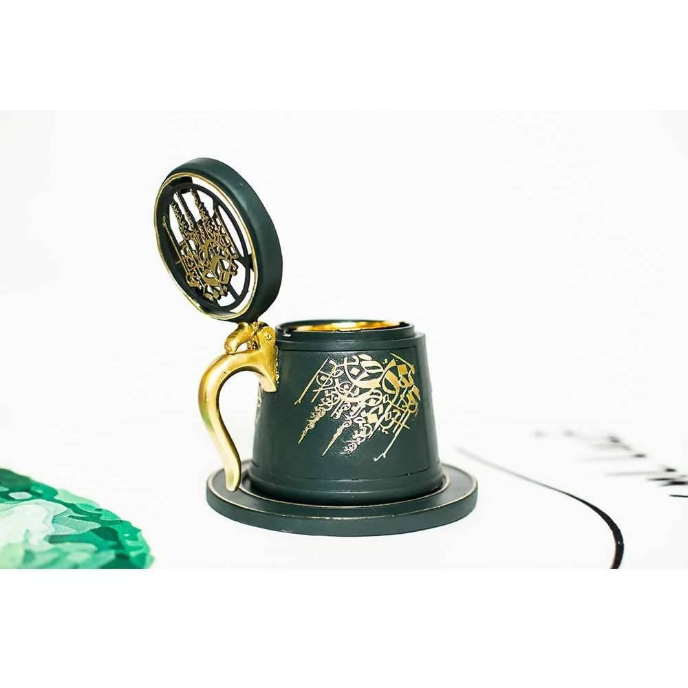 Cuijingr Cup Incense Burner For Office Dark Green
