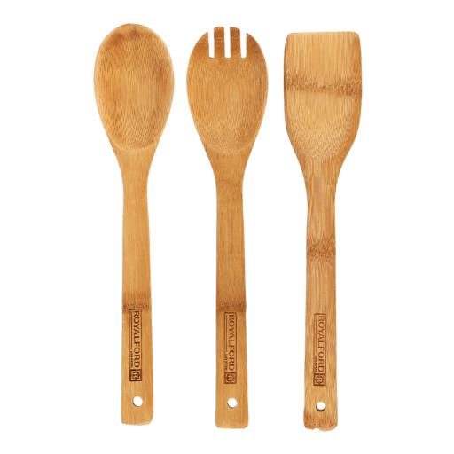 Royalford 3 Pcs Bamboo Kitchen Tools Set