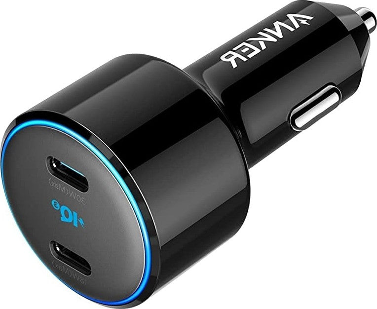 Anker Power Drive III Duo Origin 2 USB C PD 30W 18W Car Charger Black