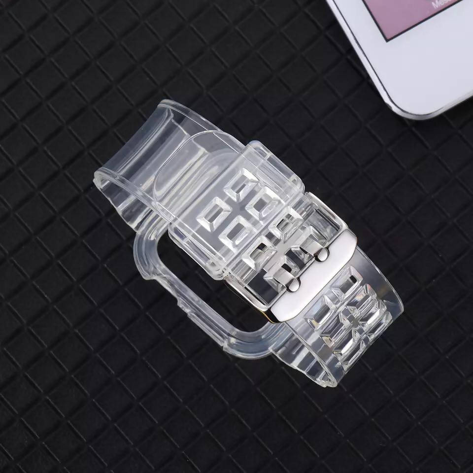 Transparent Silicone Strap For Apple Watch 38/40/42/44mm LW1235840Protection | Transparent | Scratch-resistant | Dust-proof | Slim Design | Easy Installation| Compatible| Accessories | Halabh.com