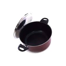 Royalford 28 cm Aluminum Cooking Pot with Lid Red