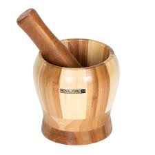 Royalford Bamboo Grinding Bowl Brown