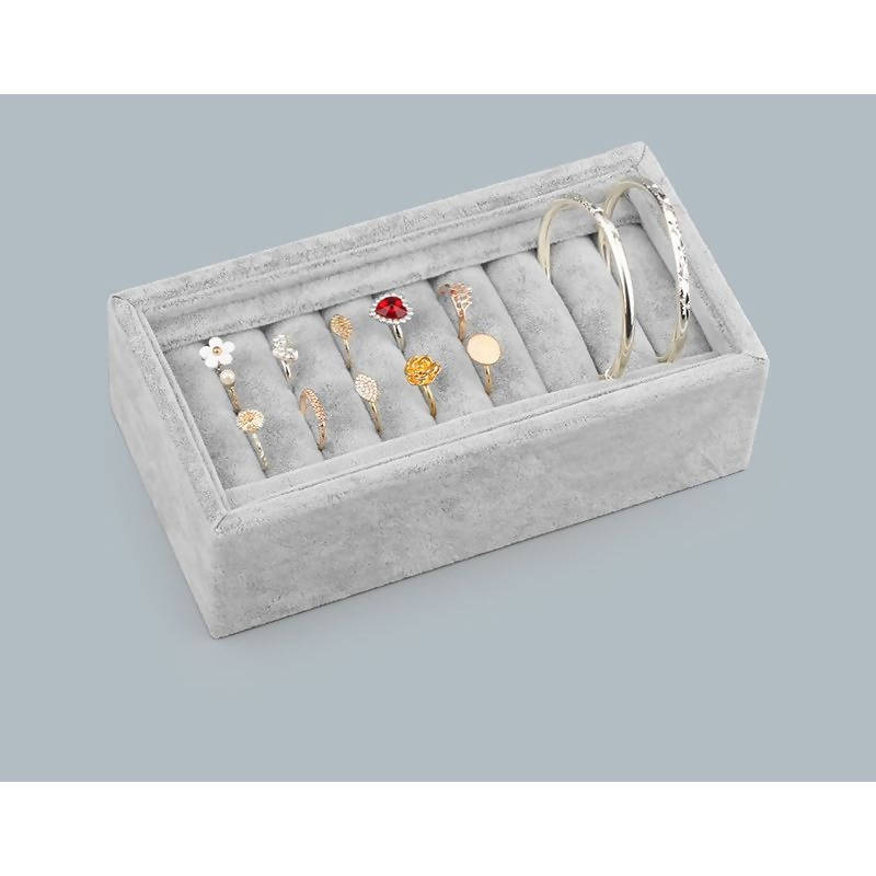 Jewelry Organizer Holder Tray Case For Ring Earrings Bangles etc Storage Display Grey