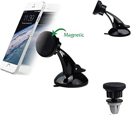car Phone Mount Magnetic 2-in-1 Universal Air Vent Magnetic Phone, Holder Dashboard Mount Windshield Mount