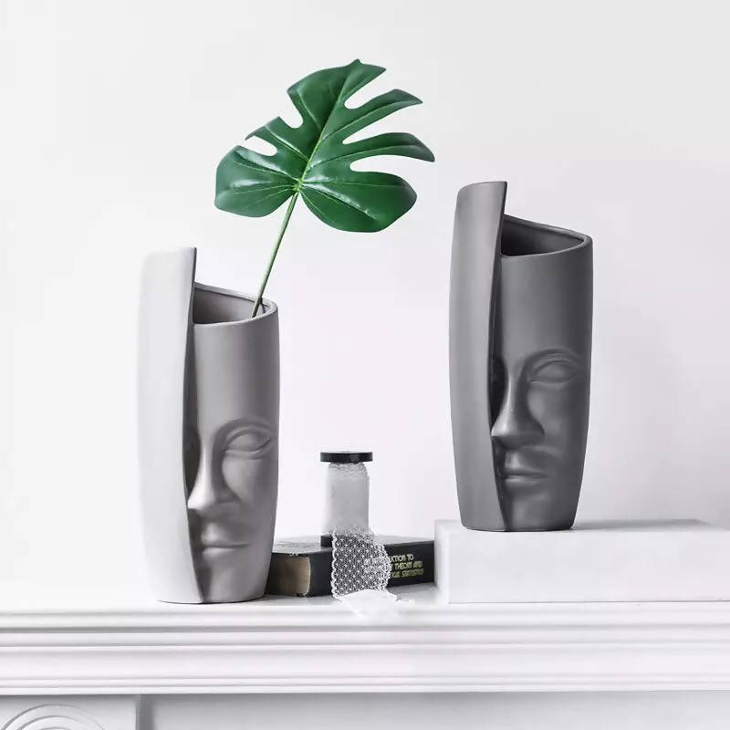Creative People Face Big Head Vase Pot 1 PCS