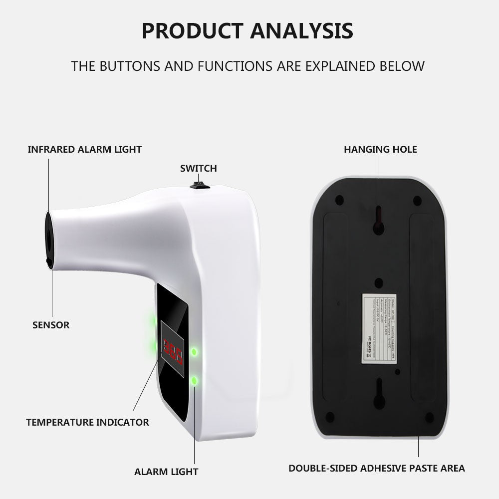 Infrared Counter With Stand IR Thermometer Wall Mounted Non Contact for Office Factories