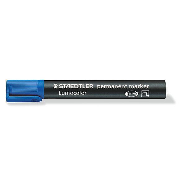 Staedtler ST-352-03 Lumocolor Bullet Tip Permanent Marker - Blue -Box of 10 Pieces ST-352-03