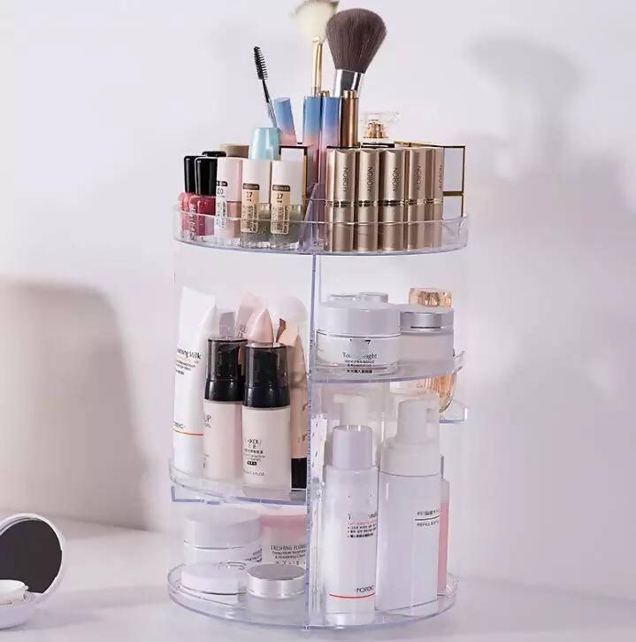 Clear Makeup Organizer Rotatable Cosmetic Jewelry Storage Holder