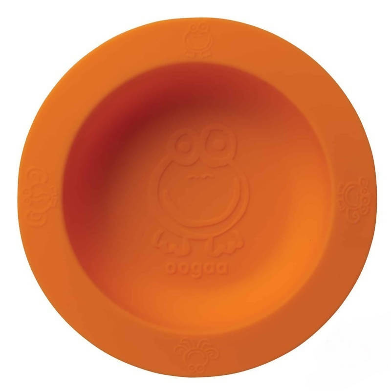 Oogaa Baby Bowl & Lid In Silicone Orange
