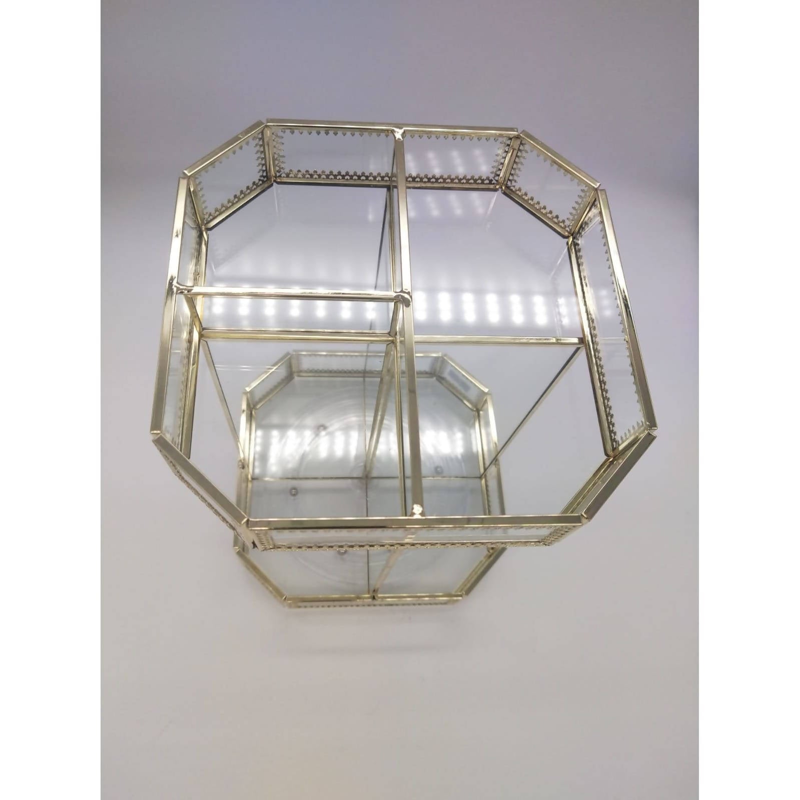 Acrylic Gold and Transparent Rotating Makeup Organizer