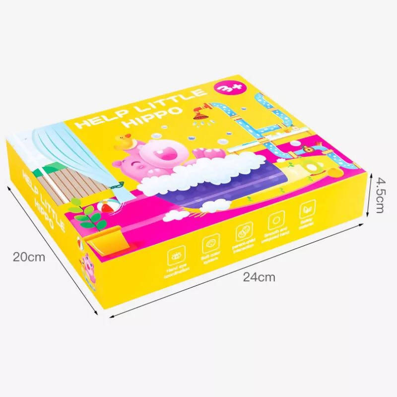 Wooden Hippo Bathing Jigsaw Puzzle Children's Enlightenment Education Toys