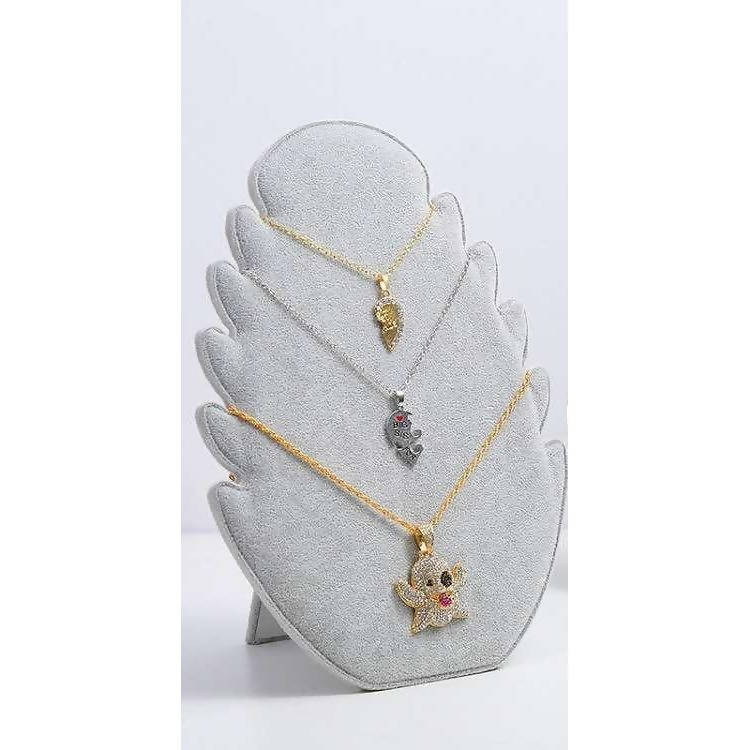 Jewelry Organizer Holder Tray Case For Necklace Storage Display Grey