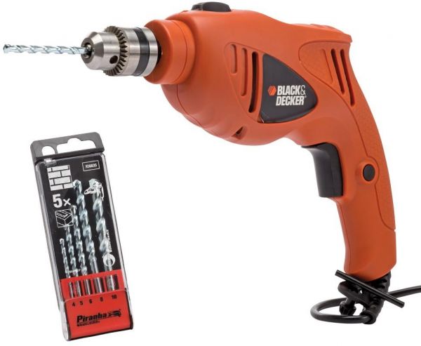 Black+Decker 500W 10M Single Speed Hammer Drill - HD5010MEA1