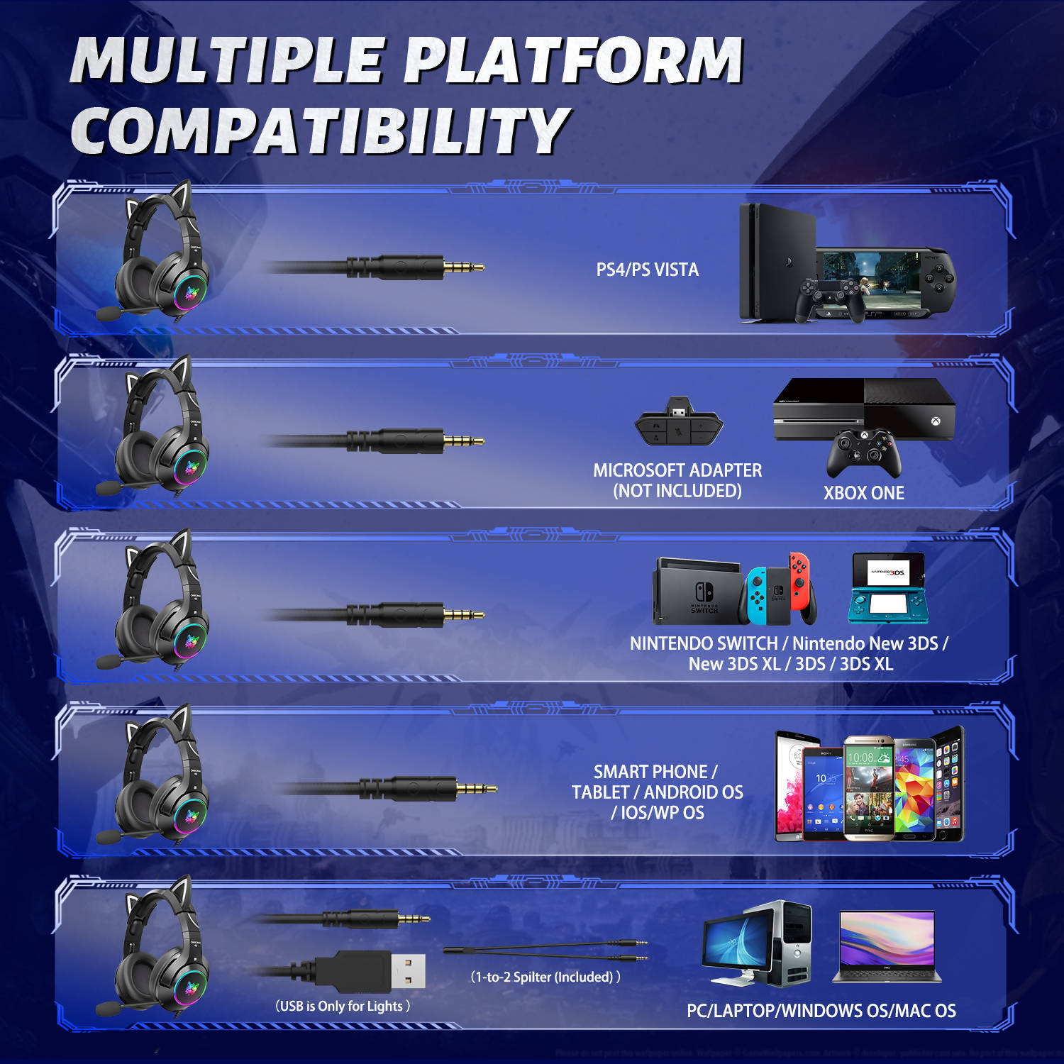 Onikuma K9 50mm Wired RGB Gaming Headset - Gaming Accessories