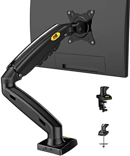 F80 Monitor Desk Mount Stand 17-27" Computer Monitor Holder Arm Gas Spring Full Motion Flexible TV Monitor Mount Loading 2-6.5kg