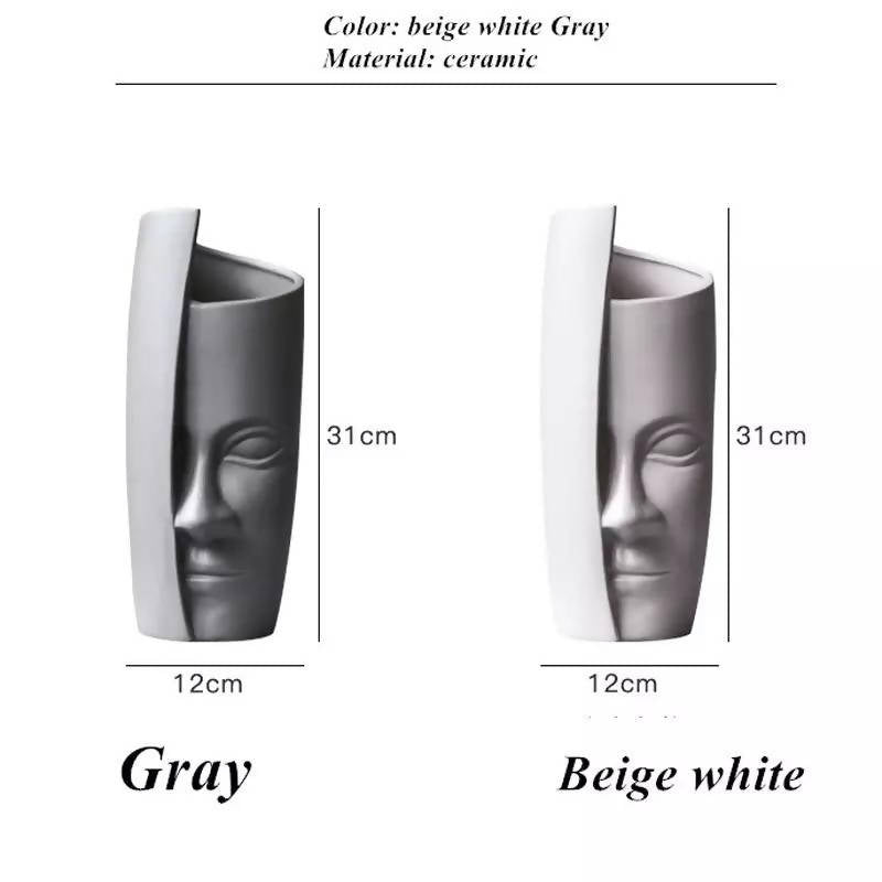 Creative People Face Big Head Vase Pot 1 PCS