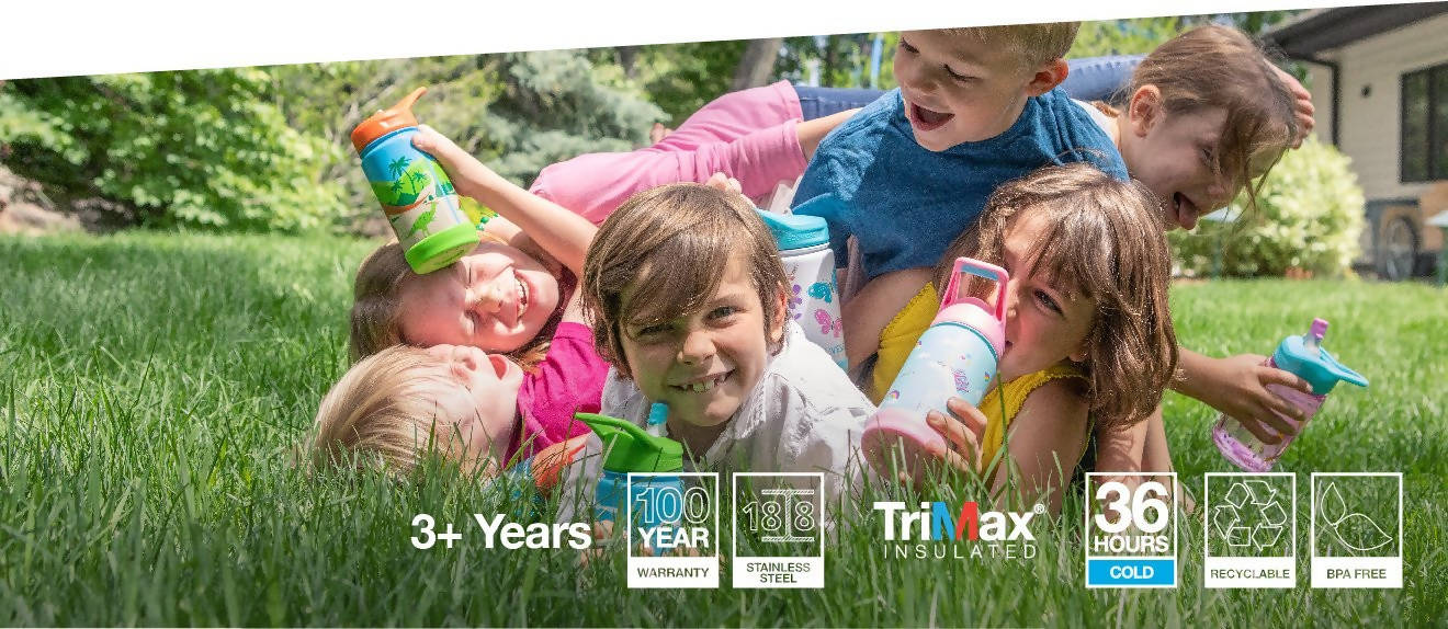 Shop Ecovessel Insulated Kids Straw Water Bottle | Best Drinkware | Halabh