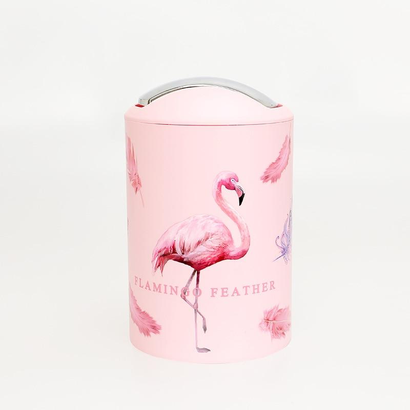 6 Pieces Bathroom Accessories Set Toothbrush Holder Organizer Storage Plastic Pink Flamingo Patter
