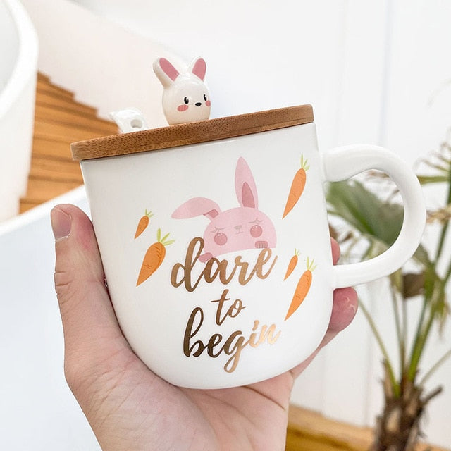 Cute Cartoon Rabbit Ceramic Cup - Whimsical Sipping Delight | Kitchen Appliance | Halabh.com