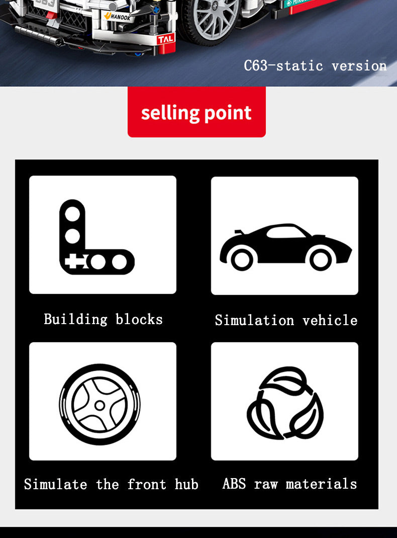 Mould King Super Racing Car 13075Building Blocks Series C63 Model Bricks Toys