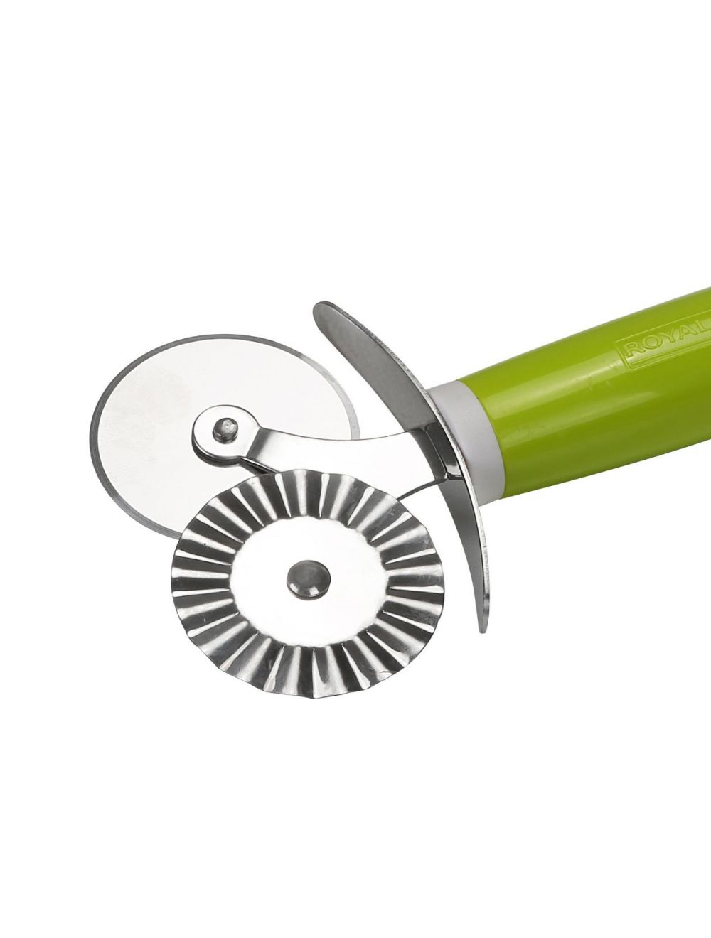 Royalford Double Pizza Cutter with Aluminium Handle Green
