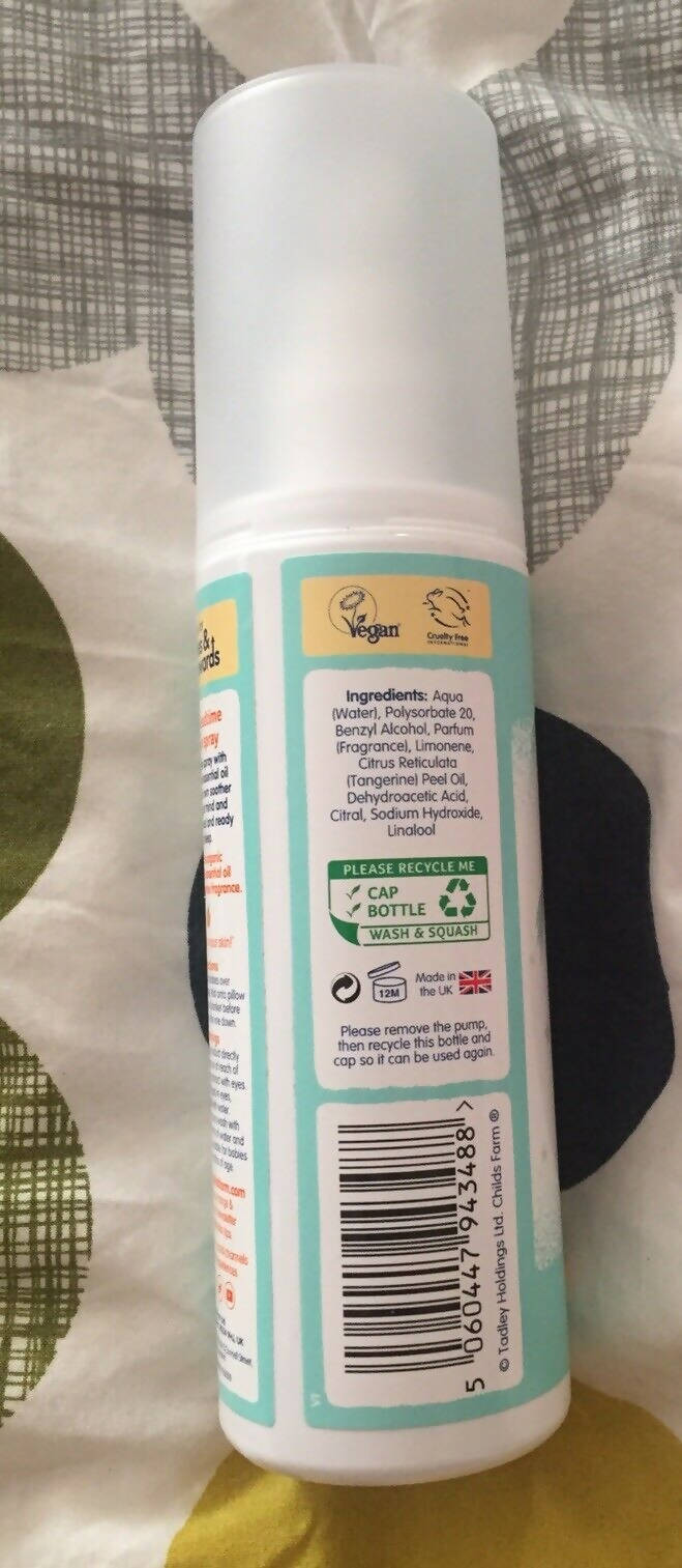 Childs Farm Baby Bedtime Pillow Spray 100ml Organic Tangerine