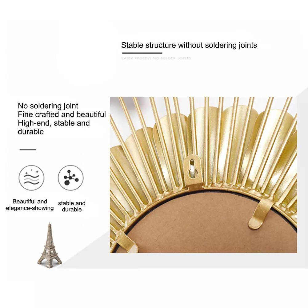 Nordic Hanging Mirror Gold Sun Phnom Removable Wall Mount Mirror