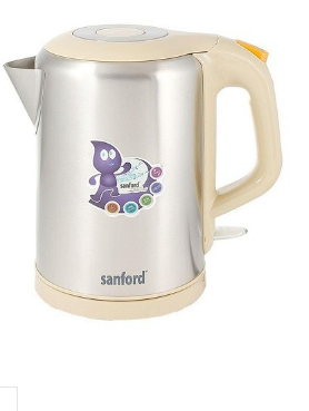Sanford 1.7L Bs Beige Electric Kettle Double Layer