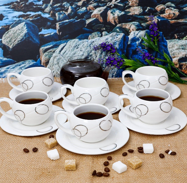 Royalford New Bone China Cup & Saucer Set