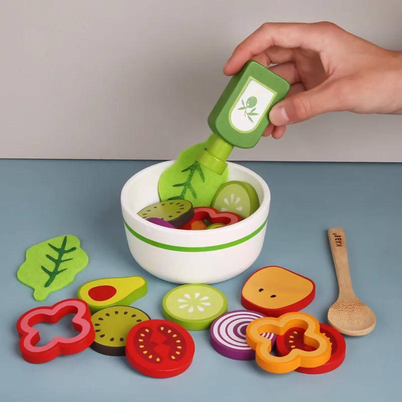 Children Wooden Kitchen Toys Pretend Play Vegetable Salad