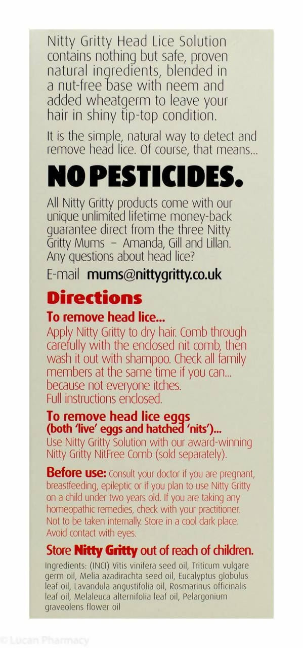 Nitty Gritty Aromatherapy Head Lice Solution 150ml