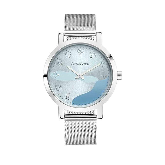 Fastrack Women Analog Watch 6222SM02 | Stainless Steel | Mesh Strap | Water-Resistant | Minimal | Quartz Movement | Lifestyle | Business | Scratch-resistant | Fashionable | Halabh.com