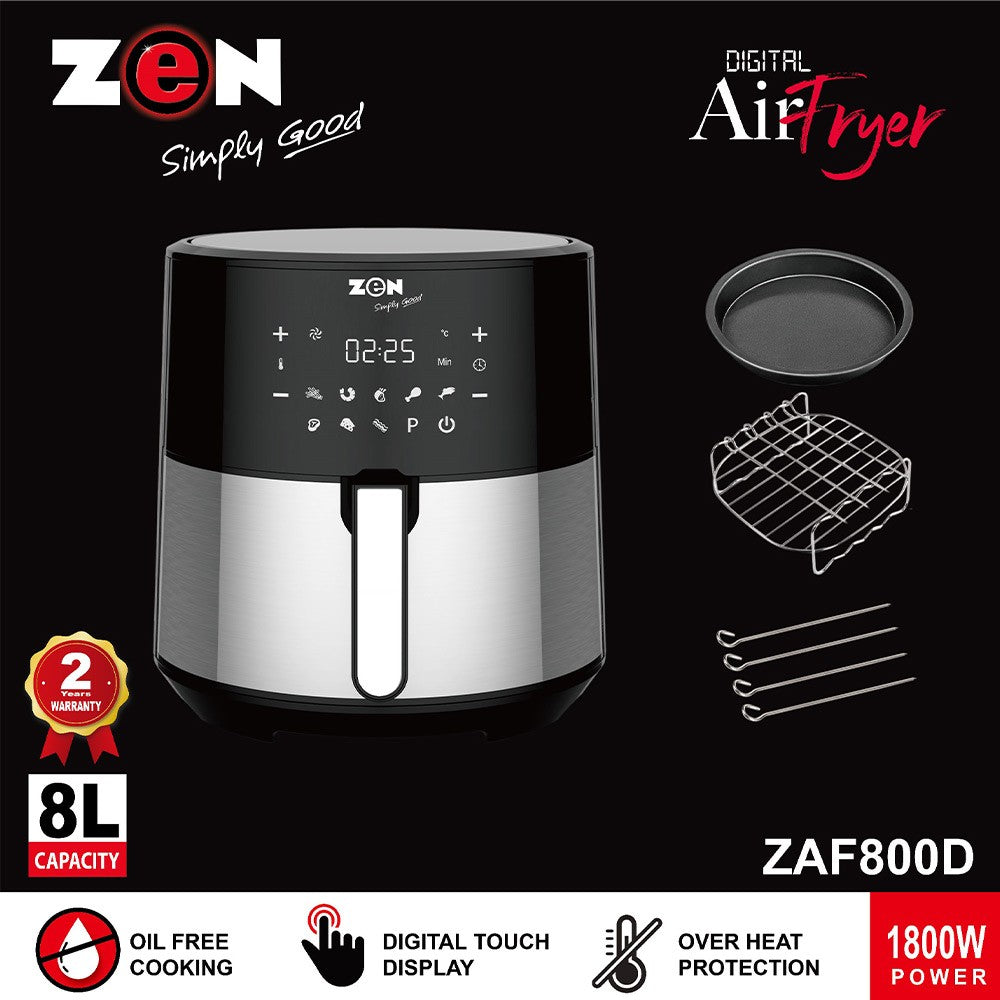 Zen Digital Air Fryer | Capacity 8L | Power 1800W | Best Kitchen Appliances in Bahrain | Halabh