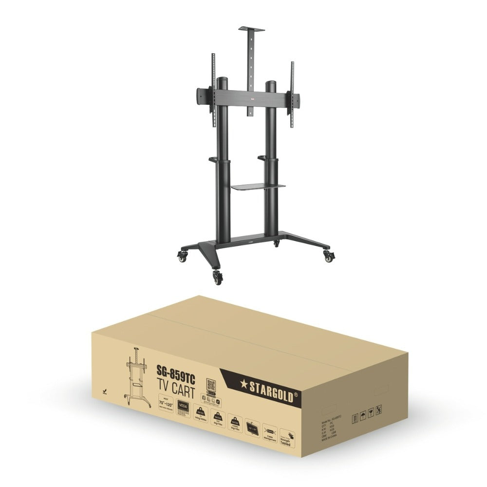 STARGOLD Mobile TV Cart Universal Adjustable Stand for 70"-120"