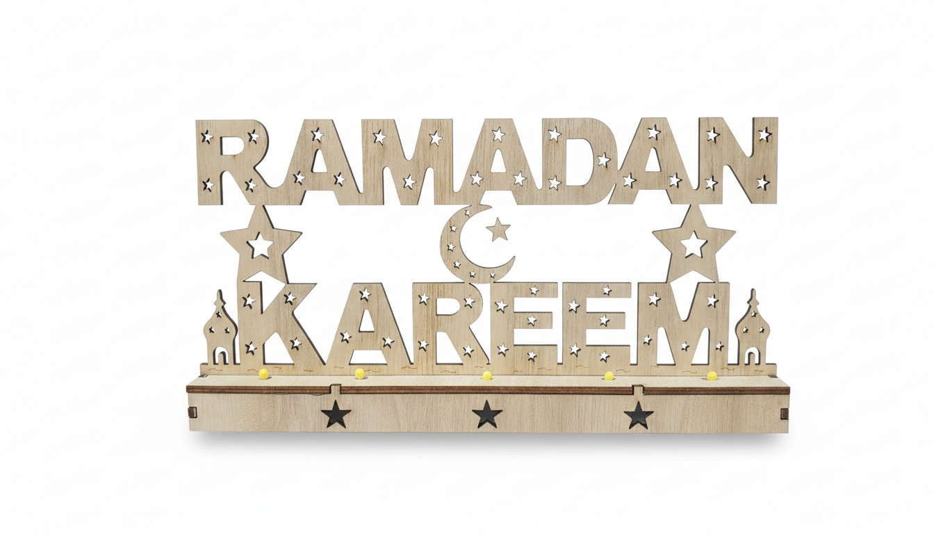 Ramadan Kareem Wooden LED Table Decor