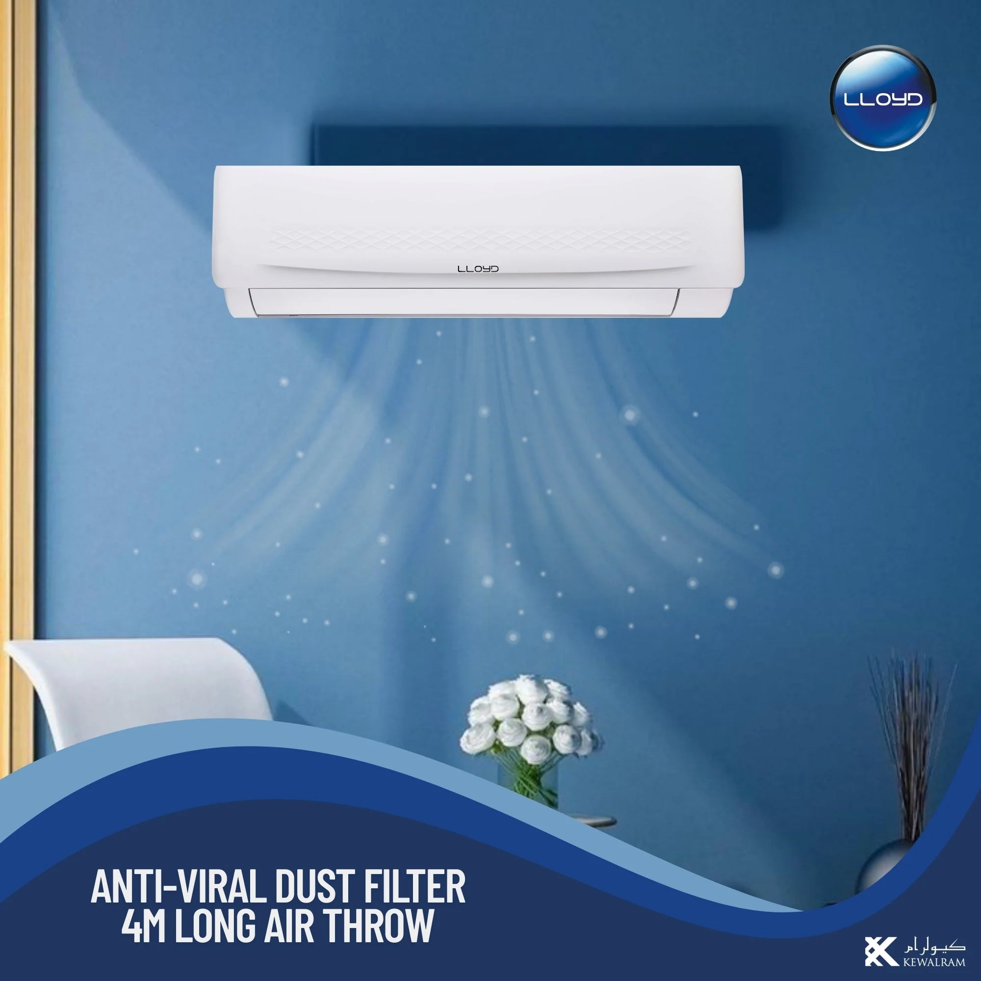 Lloyd 1.5 Tons Split Air Conditioner (AC), 6 Star Rating 18,000 BTU, GOS18B11WACK