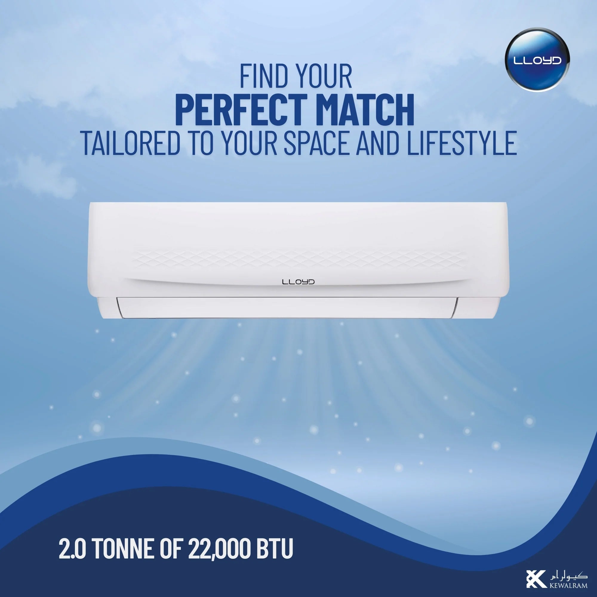 Lloyd 2.0 Tons Split Air Conditioner (AC), 6 Star Rating 22,000 BTU, GOS24B11WACK