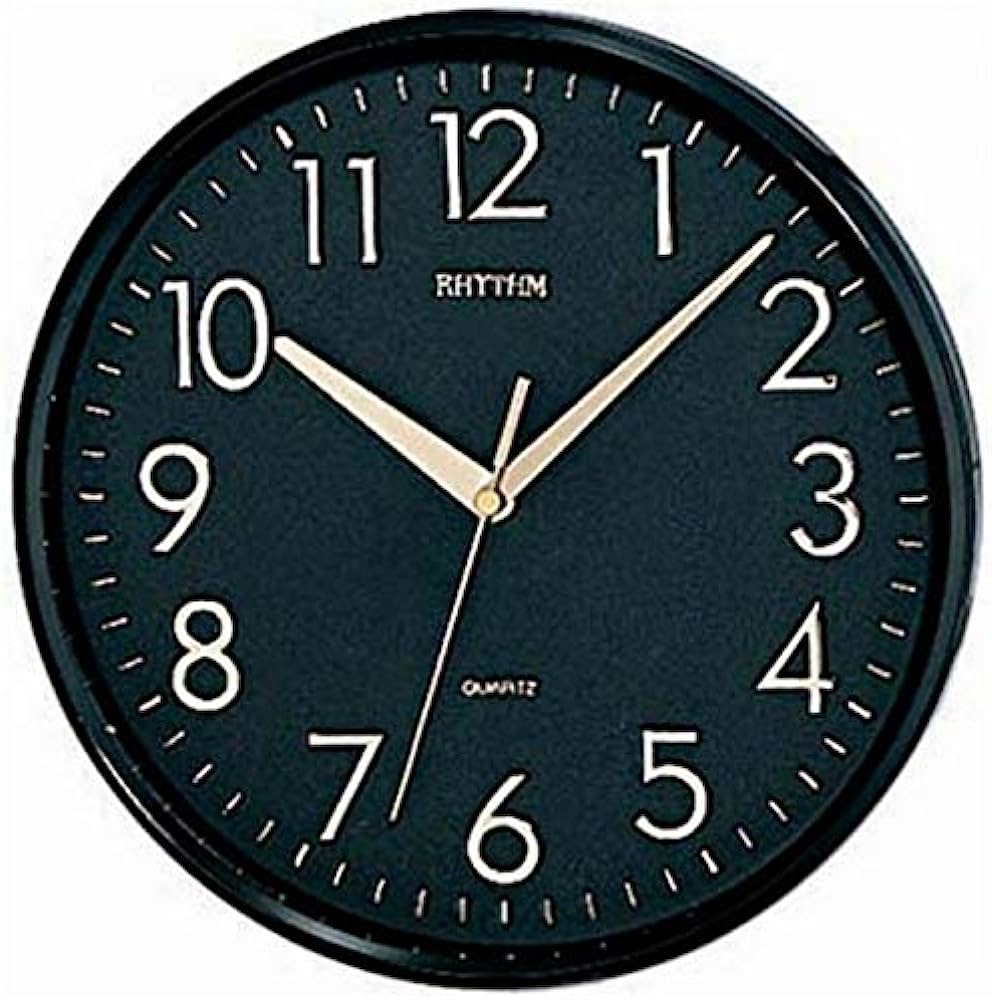 Rhythm Analog Wall Clock Black CMG589NR02 | stylish watch | accurate timekeeping | wall clock | round clock | Casio watch | wall watch | home décor | timepiece | Halabh.com