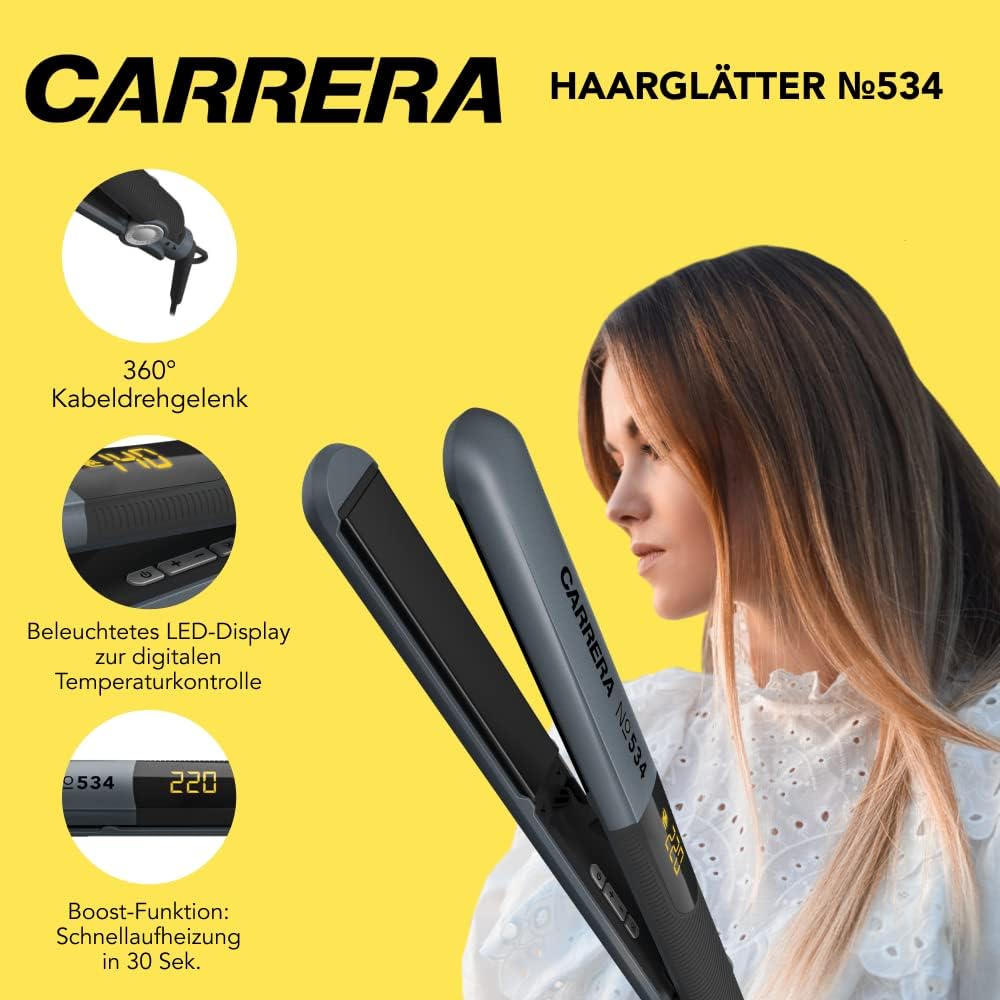 Carrera Ceramic Hair Straightener | Color Grey | Best Personal Care Accessories in Bahrain | Halabh