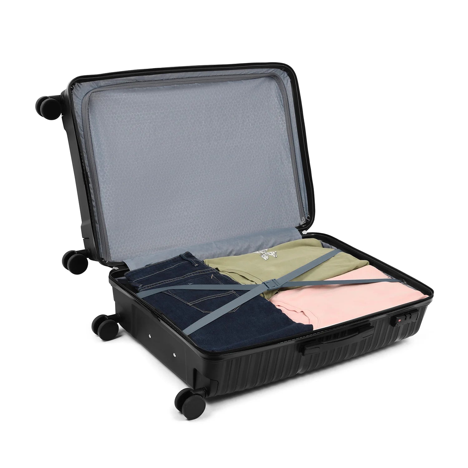 Carlton Alton 76cm 8 Wheel Hard Top Trolley-Black, ALTON76BK