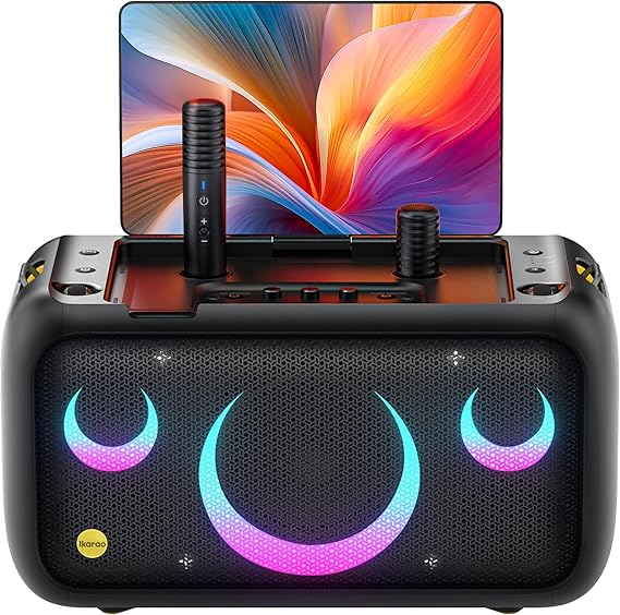 Ikarao Karaoke Machine for Adults, with Lyrics Display Built-in 13.3" Screen, All in One Karaoke Machine with 2 Wireless Microphone, IK-BREAKX1