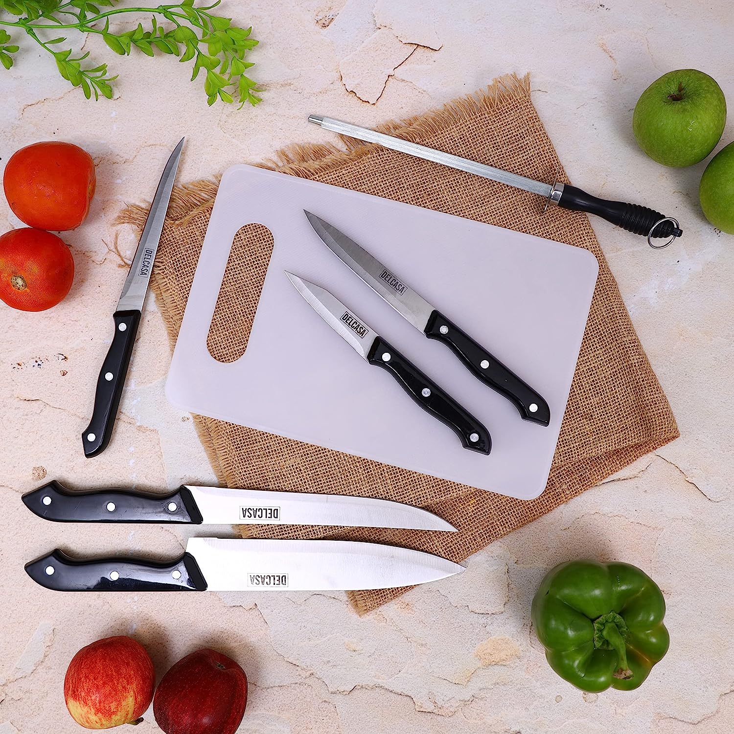 Delcasa 7 Pcs Basic Kitchen Tool Set | Best Kitchen Accessories in Bahrain | Knife Set | Halabh