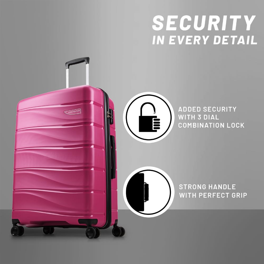 Aristocrat Hard Body Set of 3 Luggage 8-W STrolly | Trolley Bags | Halabh.com