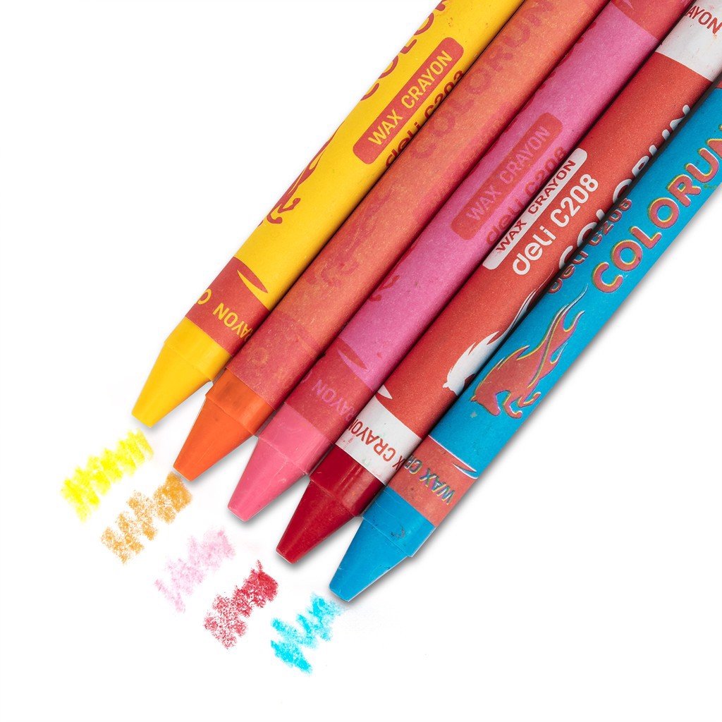 Deli Candle Crayons 12 Colors 1 Box | School Stationary | Halabh.com