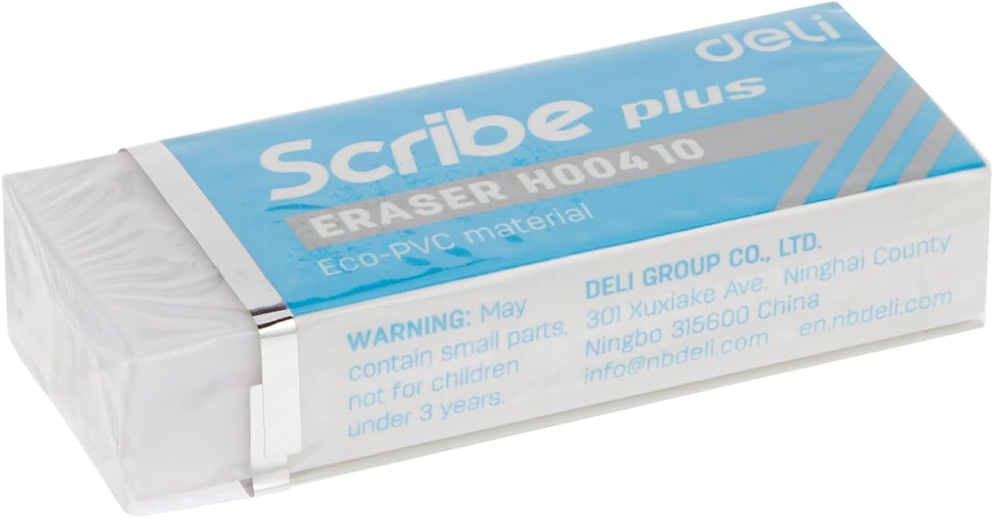 Deli Scribe Plus Eraser | EH00410 | Set of 6 Pieces | Office Supplies and Stationery in Bahrain | Halabh